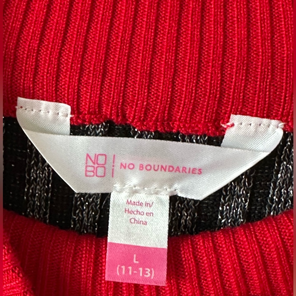 No Boundaries Juniors Lurex Striped Mock Neck Dress-L (11-13)🚩 Fits Adult M - Picture 9 of 15